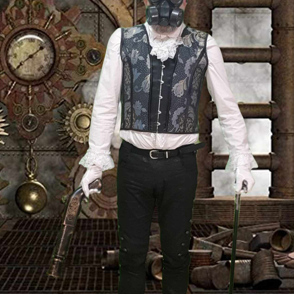 Male Corset Vest from brocade in steampunk or gothic design Corsettery