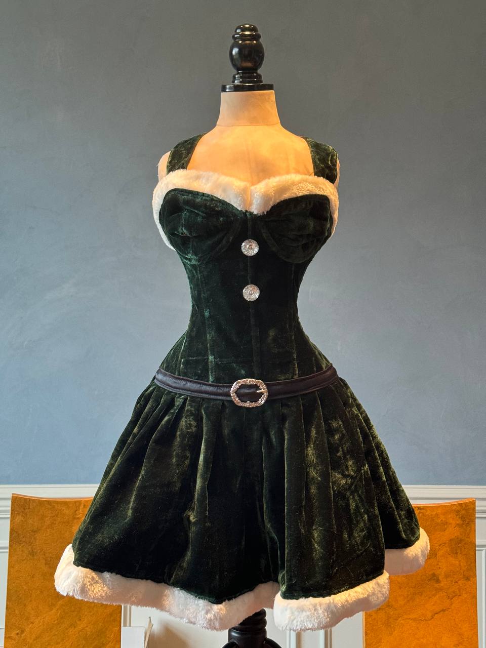 Green Velvet Christmas Dress Corset. Corset Is Made Personally According to Your Measurements. XL / Red Green Velvet Christmas Dress Corset. Corset Is Made Personally According to Your Measurements. XL / Red