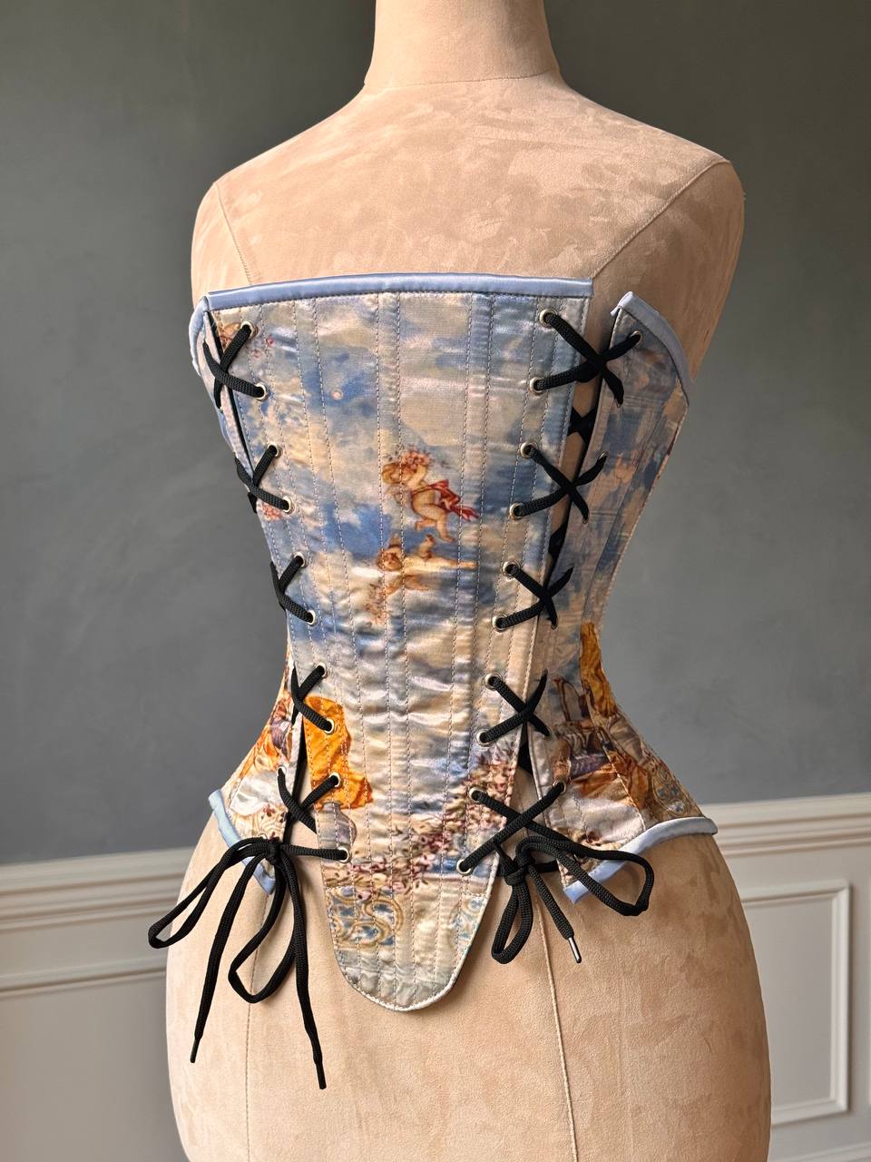 Heavenly Angels Overbust Corset Italian Fresco-Inspired Steel Boned Corsettery Authentic Corsets USA Heavenly Angels Overbust Corset Italian Fresco-Inspired Steel Boned Corsettery Authentic Corsets USA