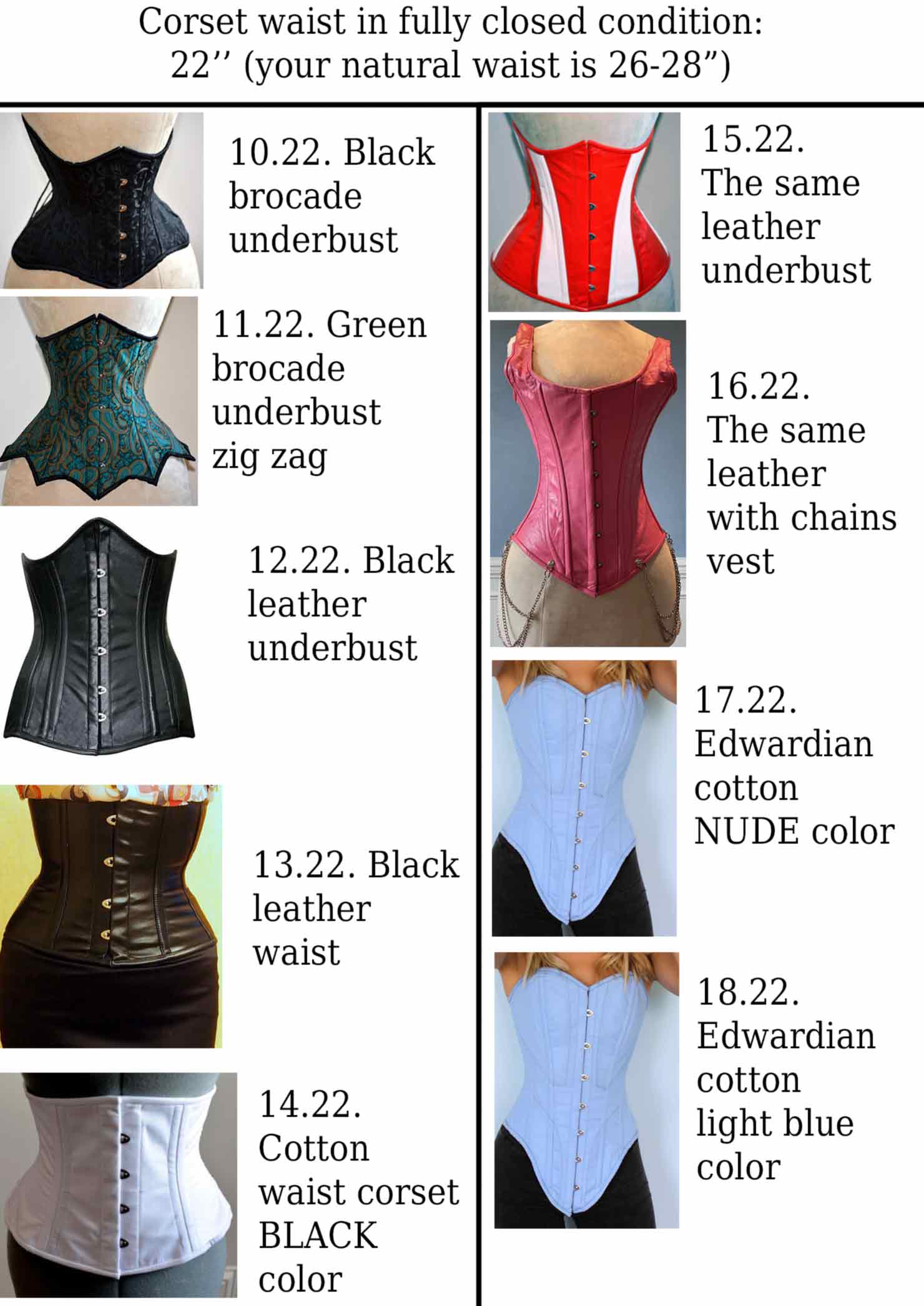 URGENT ORDERS FROM STOCK Leather overbust and dress