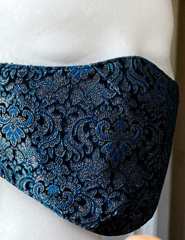 
                  
                    Brocade face cover/cloths face mask, cotton inside. Made to order Corsettery
                  
                