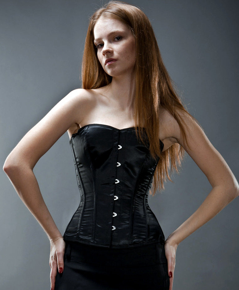 Luxury made to measures overbust authentic satin corset with long hip- –  Corsettery Authentic Corsets USA