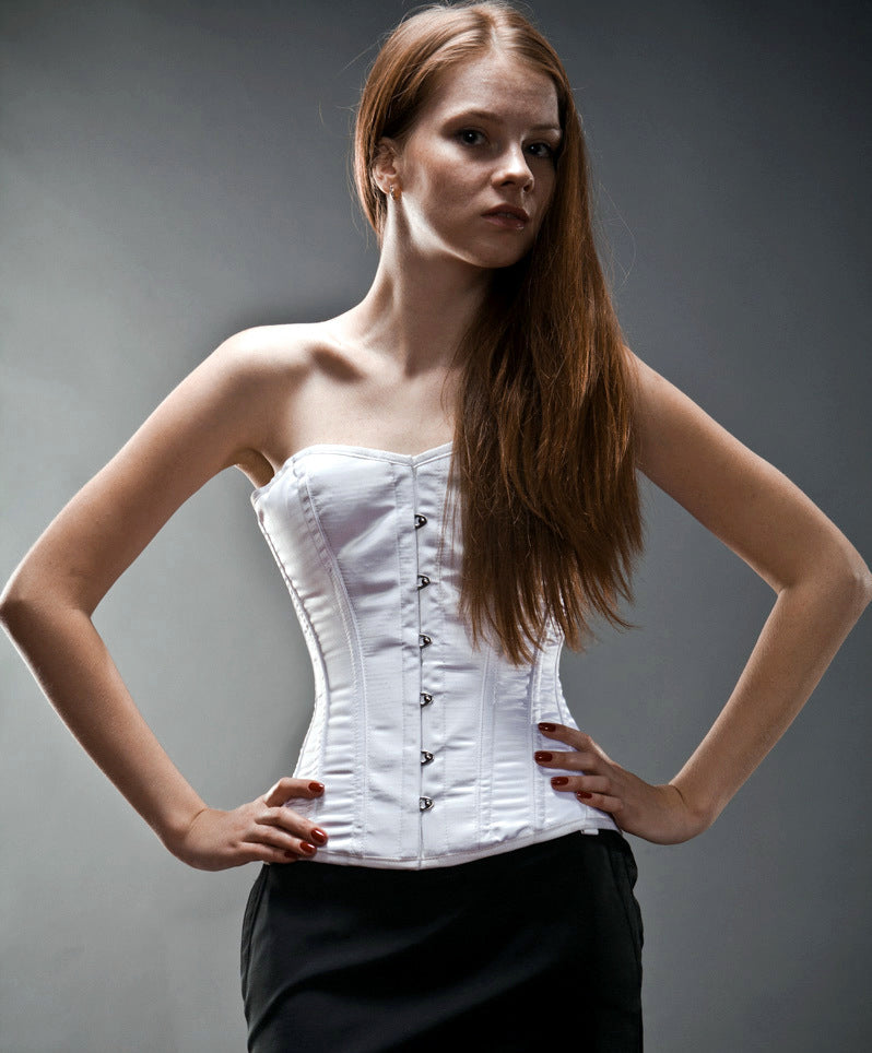Classic satin overbust authentic corset, different colors. Steel-boned  corset for tight lacing.