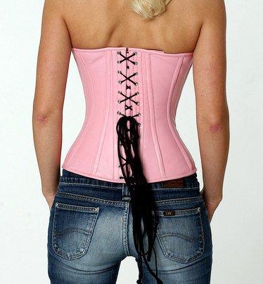 Real steel boned underbust underwear pink corset from transparent mesh –  Corsettery Authentic Corsets USA