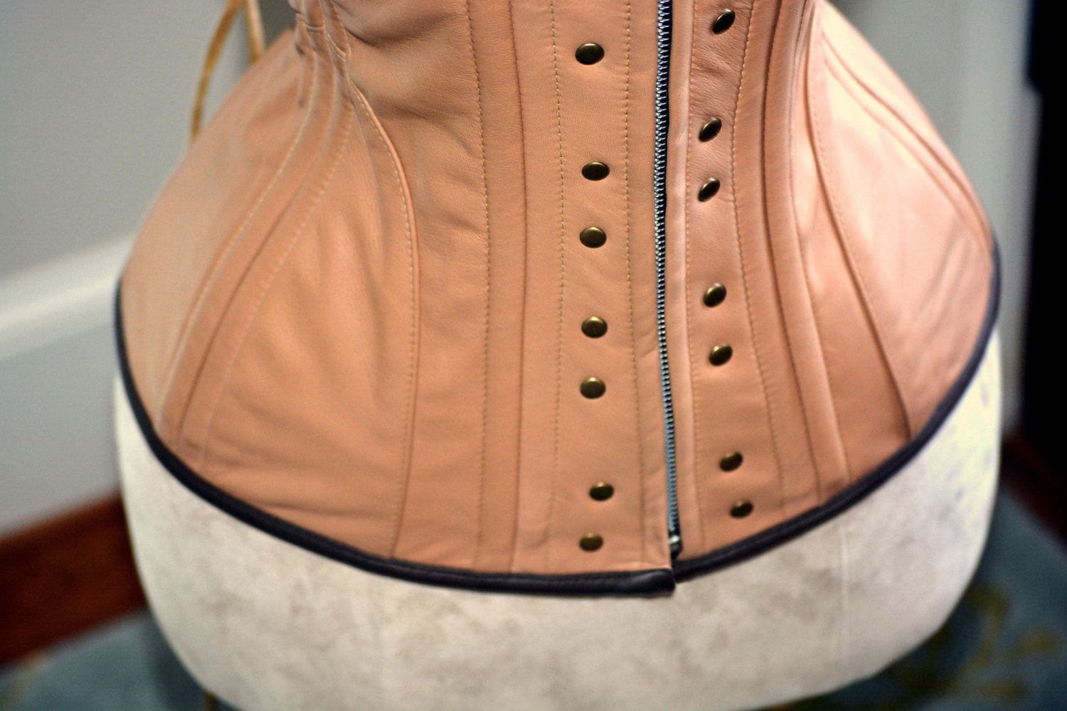 Cosplay waist corset belt from high quality leather on steel bones