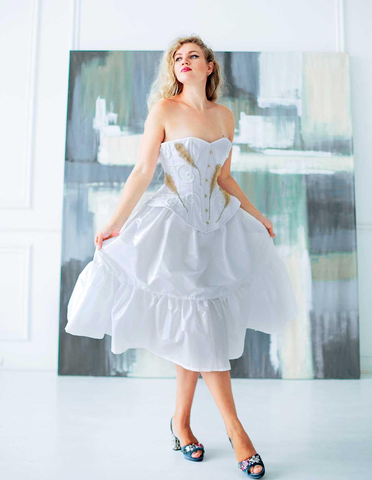 Le Spectre de la rose ballet exclusive gown skirt created by images of Leo Bakst. Vintage styled skirt made personally for you Individual size / Satin