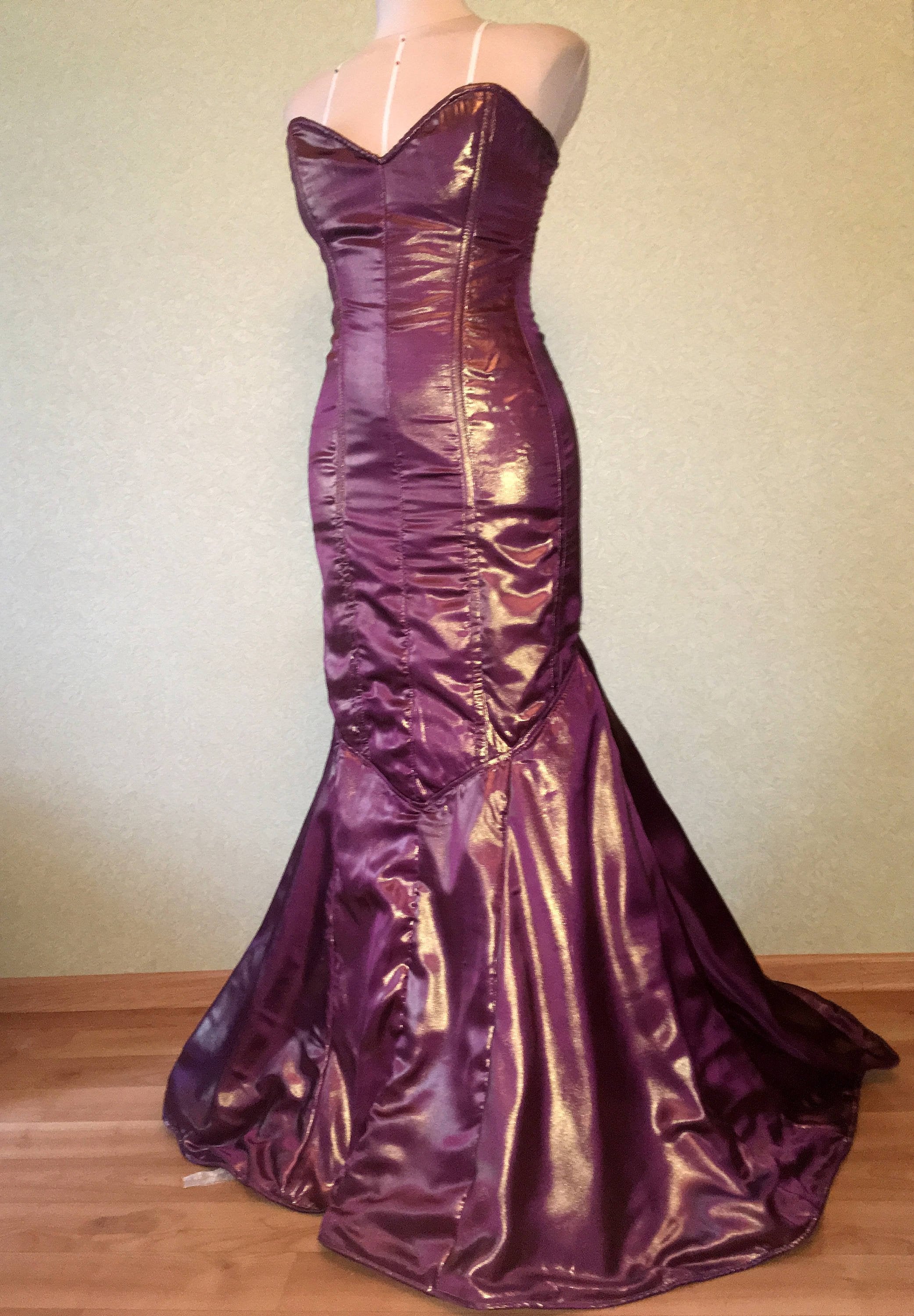 Mermaid long velvet corset dress. Gothic, steampunk velvet dress, vamp –  Corsettery Authentic Corsets USA