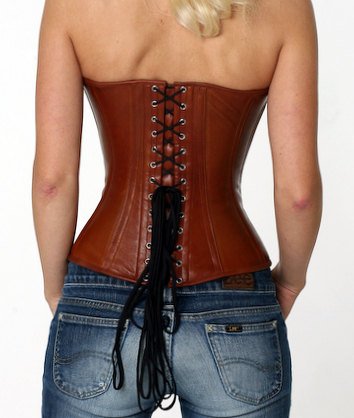 Women Heavy Leather Spiked Corset Overbust Leather Corsage Genuine Leather  Steel Boned Over Bust Waist Training Corset Claps Closure Hi-014 -   Denmark