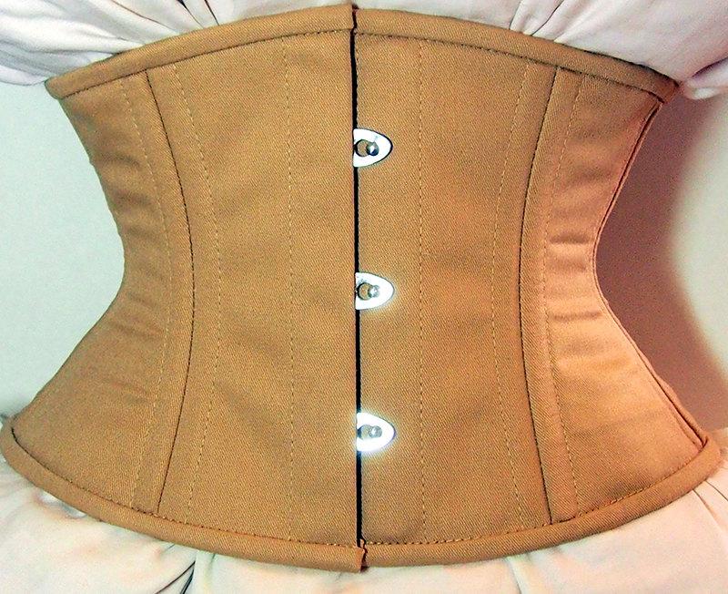 Real double row steel boned waspie corset from cotton. Waist training –  Corsettery Authentic Corsets USA