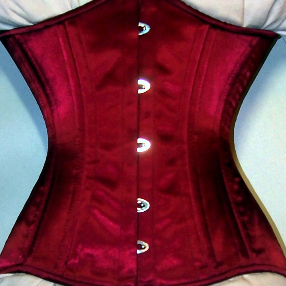 
                  
                    Real double row steel boned underbust corset from satin. Real waist training corset for tight lacing. Gothic, steampunk corset Corsettery
                  
                