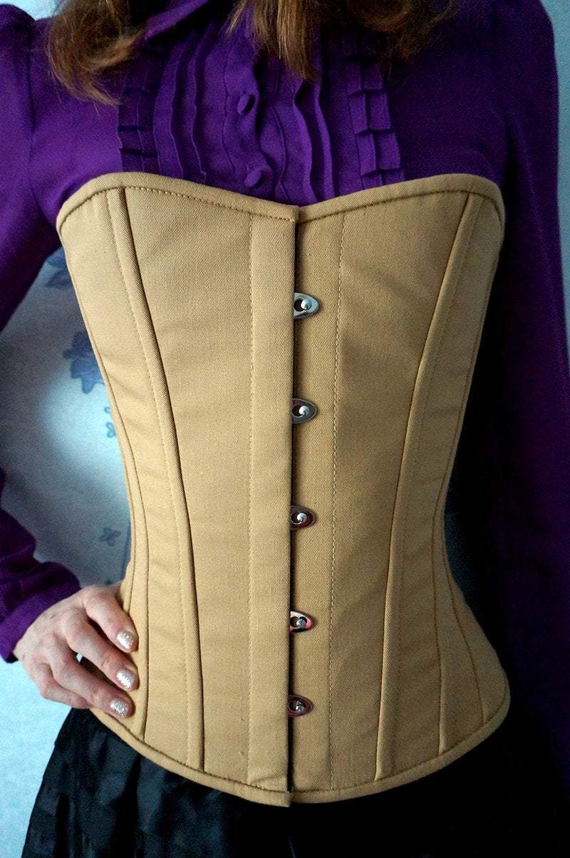 Vintage cotton steel-boned authentic heavy corset, different colors.  Gothic, steampunk, historical Victorian, prom corset