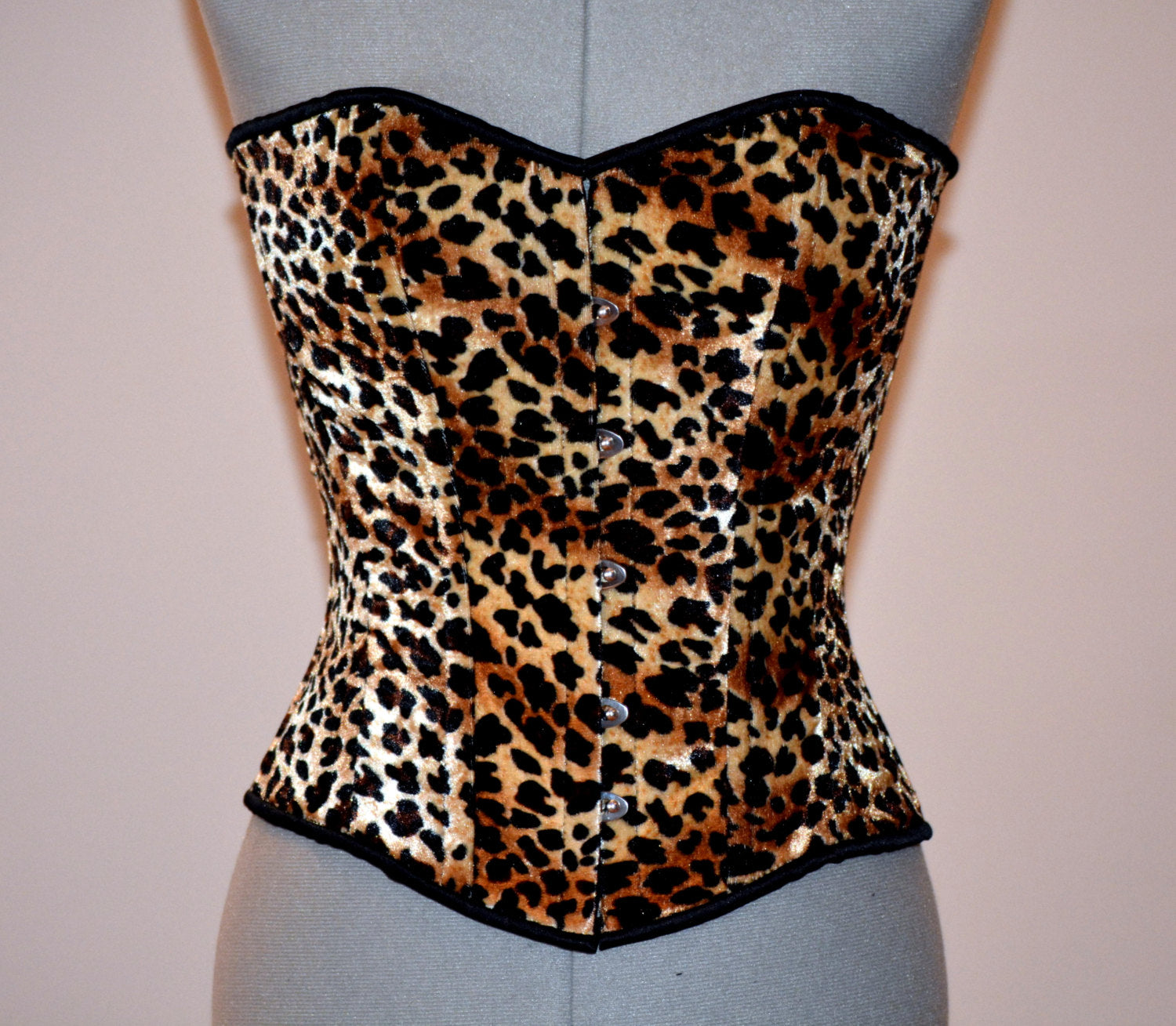 Classic overbust velvet leopard cheetah authentic steel-boned corset. –  Corsettery Authentic Corsets USA
