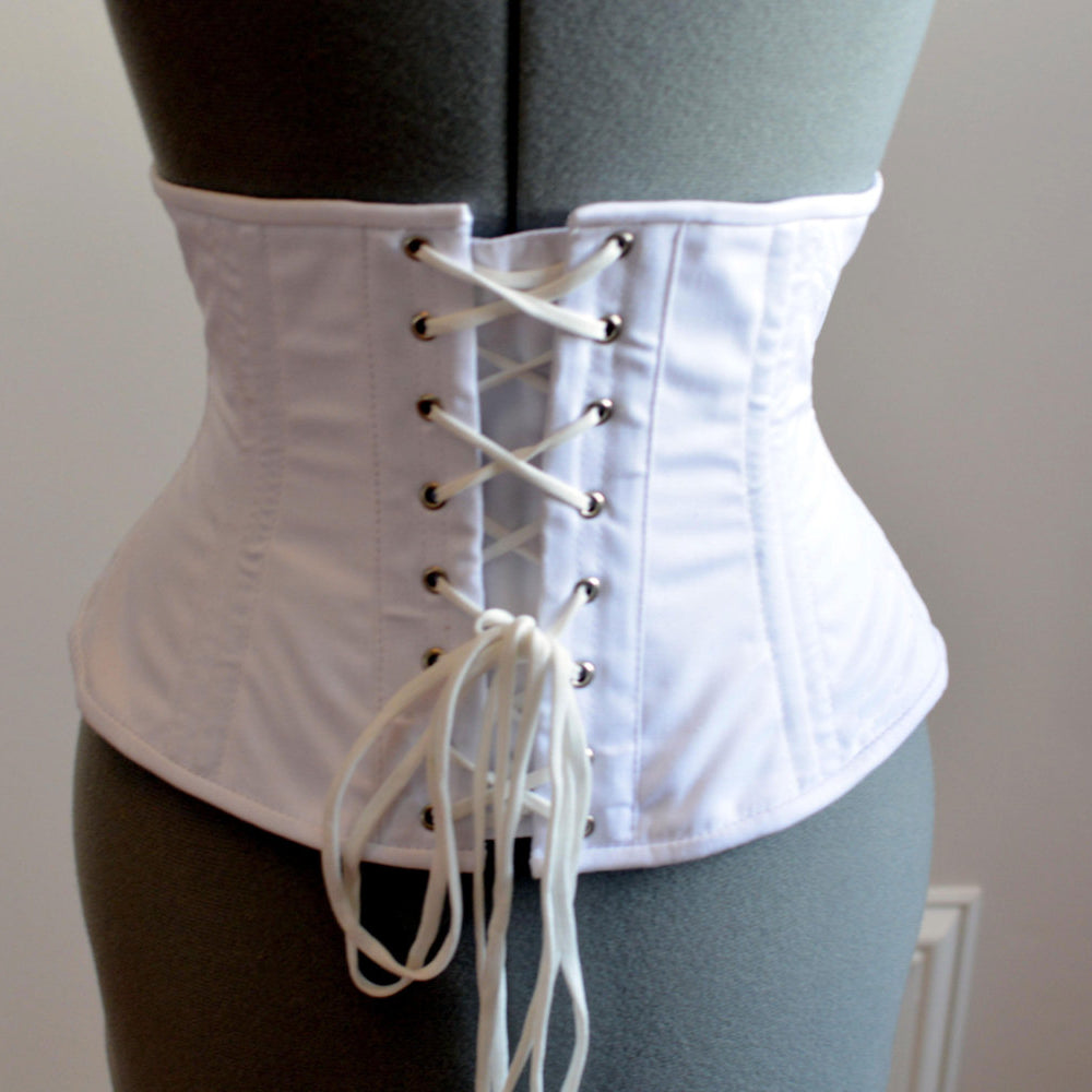 Real double row steel boned waist corset from cotton. Waist training fitness edition, vintage, everyday, tight lacing, steampunk, bespoke Corsettery