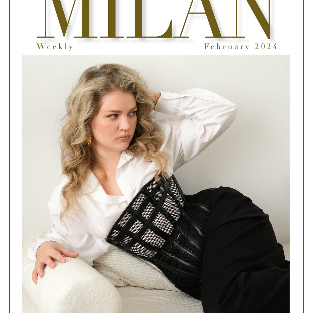 Corsettery Leather Corsets: Featured on the Cover of Milan Weekly, February 2024