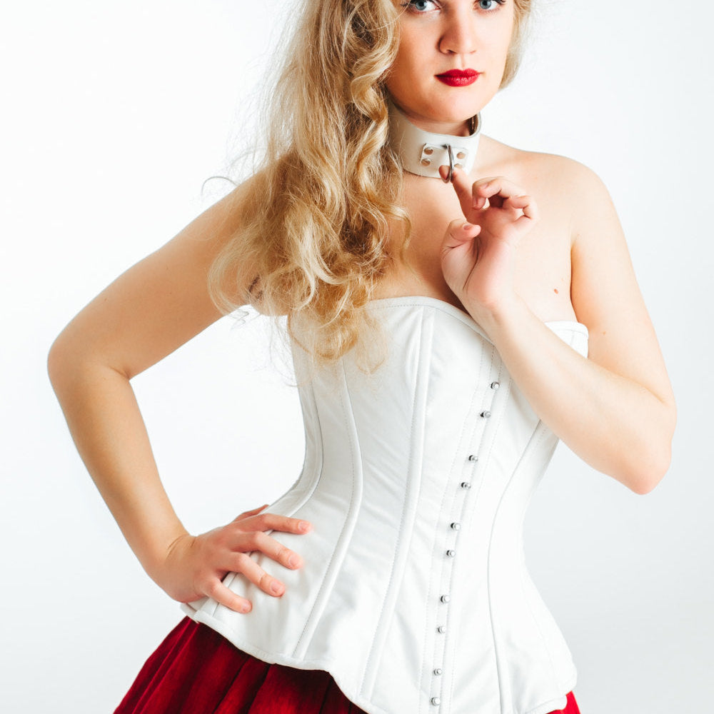 White leather corset