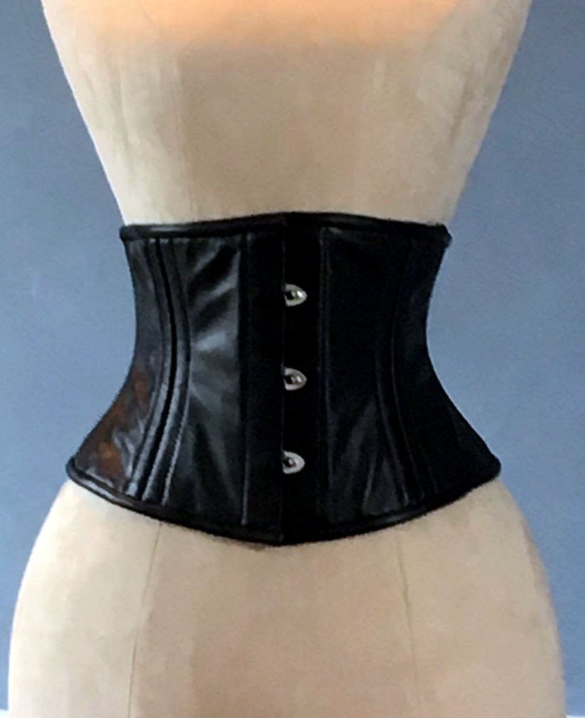 Real leather corset waspie with double bones for tight lacing and waist training. Gothic, steampunk, sweet, valentine, gf gift corset belt Corsettery