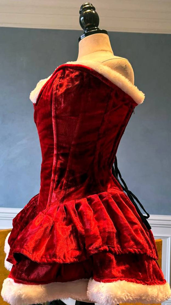 red and black corset dress