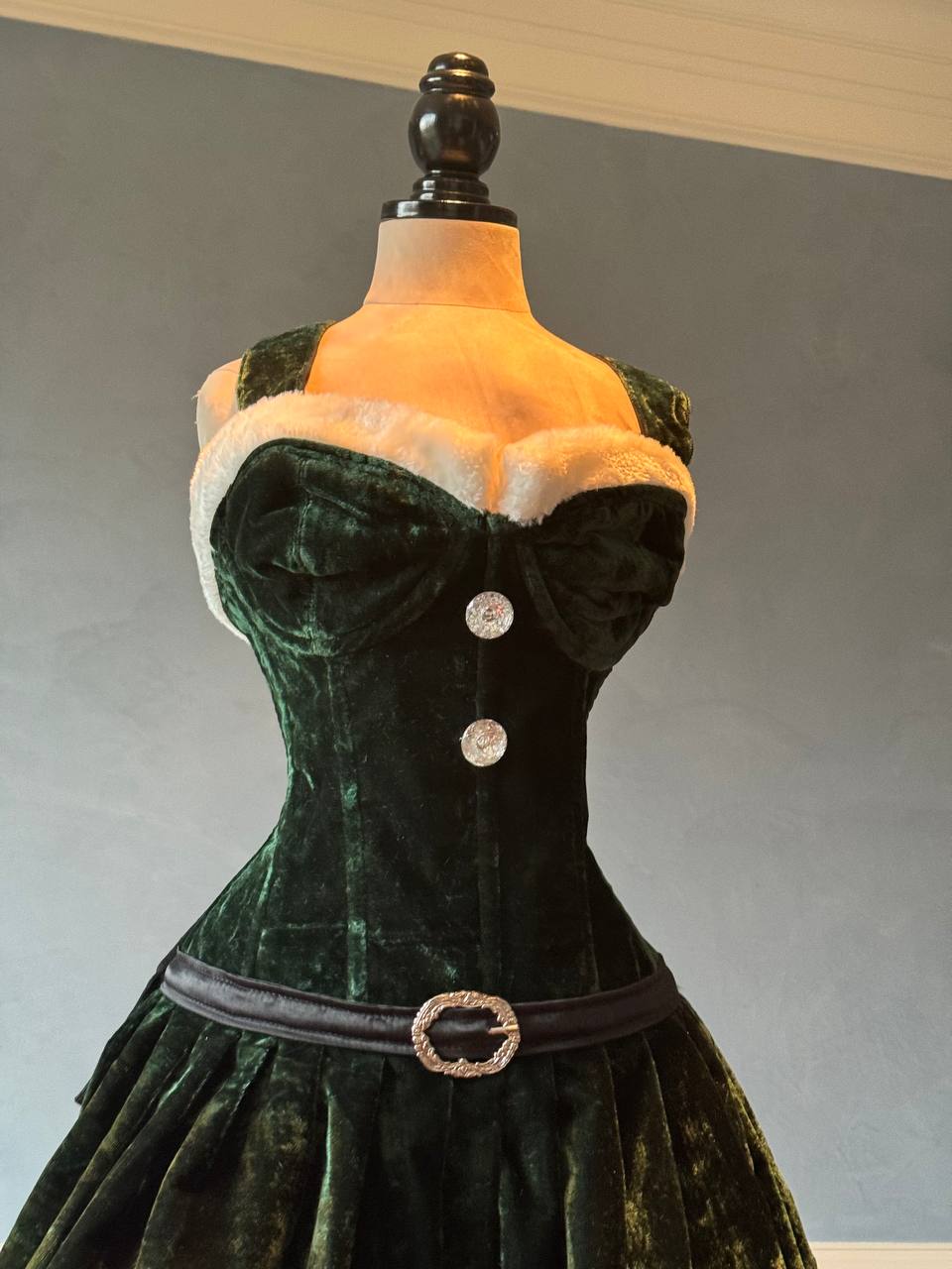 Green velvet Christmas dress corset. Corset is made personally according to your measurements. XL / Red Green velvet Christmas dress corset. Corset is made personally according to your measurements. XL / Red