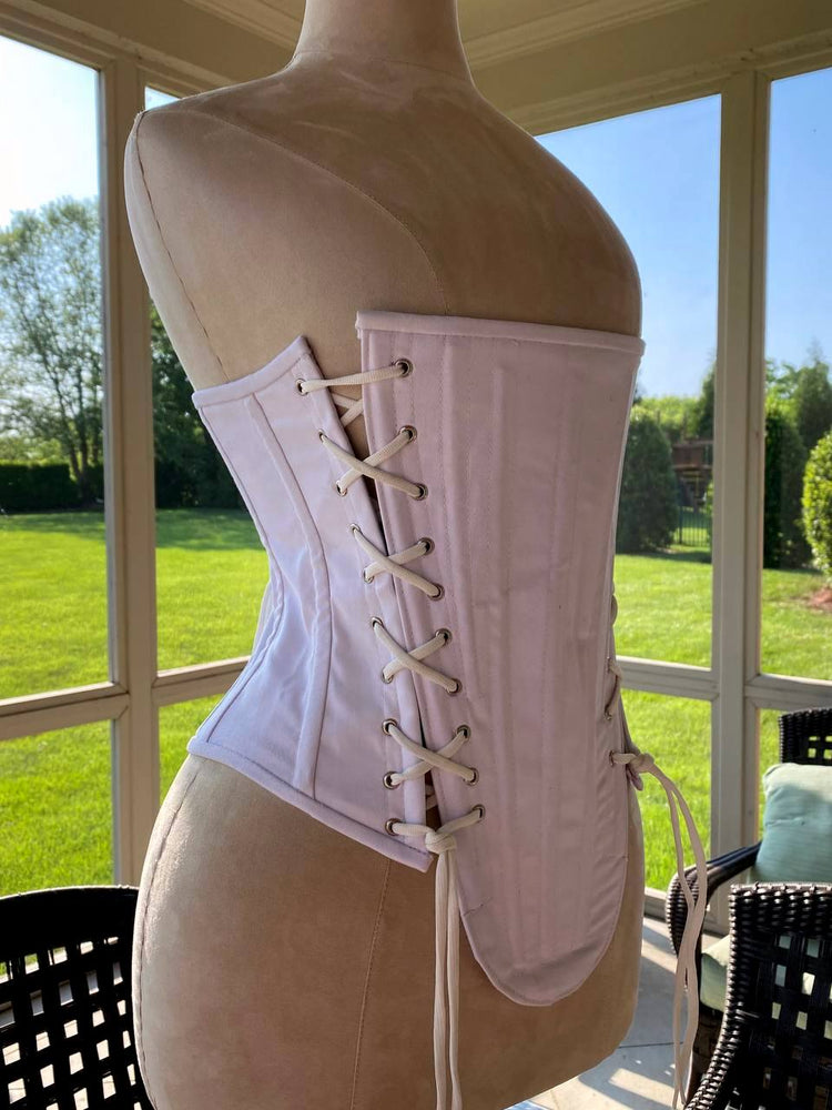 Authentic vintage cotton overbust or underbust corset, black or white. –  Corsettery Authentic Corsets USA