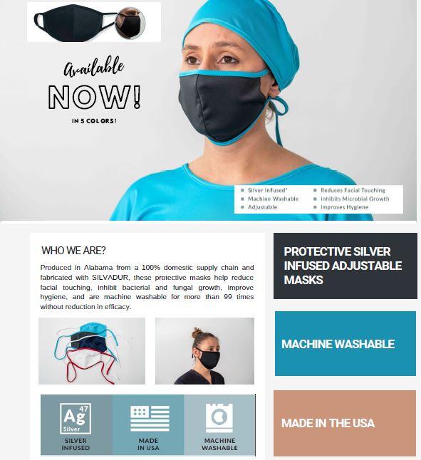 SALE! The set of 30 washable SILVER infused fabric face masks with adj ...