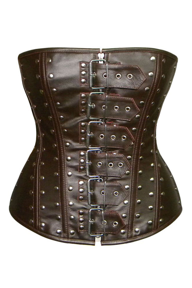 Brown Floral Texture Faux Leather Gothic Steampunk Corset Overbust Waist  Trainer : : Clothing, Shoes & Accessories