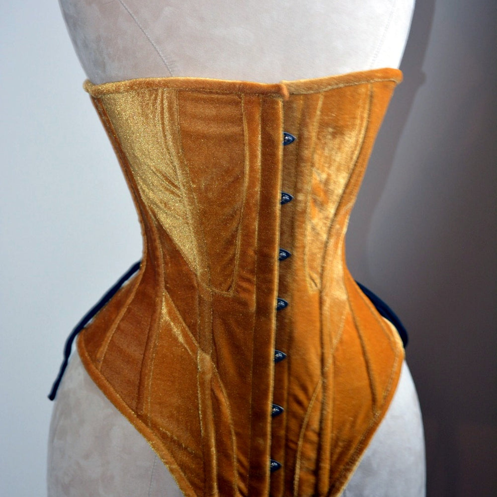 
                  
                    Historical velvet corset: Edwardian overbust corset. Steelbone custom made corset, renaissance, gothic, steampunk, bespoke, victorian Corsettery
                  
                