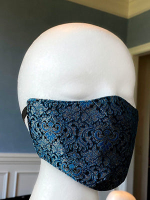 Brocade face cover/cloths face mask, cotton inside. Made to order Corsettery