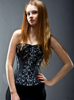 Classic brocade corset with a classic busk. Gothic Victorian, steampunk affordable corset