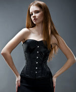 Overbust satin corset with classic busk. Gothic Victorian, steampunk affordable corset