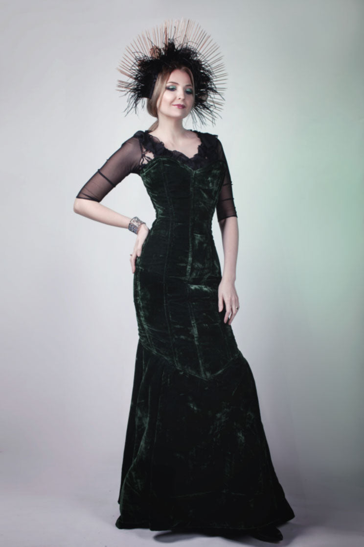Mermaid long velvet corset dress. Gothic, steampunk velvet dress, vampire dress 36 / Maroon Mermaid long velvet corset dress. Gothic, steampunk velvet dress, vampire dress 36 / Maroon