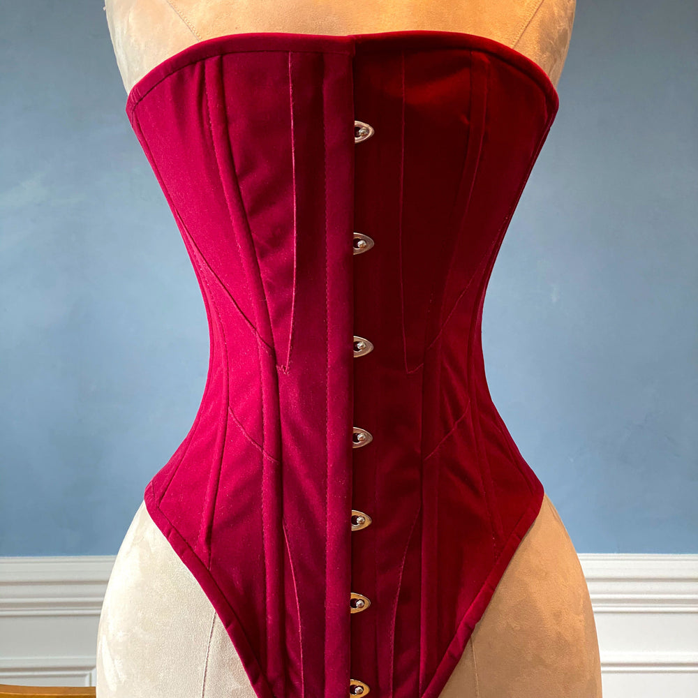 Historical cotton corset: Edwardian overbust corset. Steelbone custom made  corset