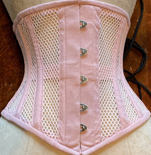 Made to measures authentic steel boned underbust underwear corset from transparent mesh and cotton Corsettery