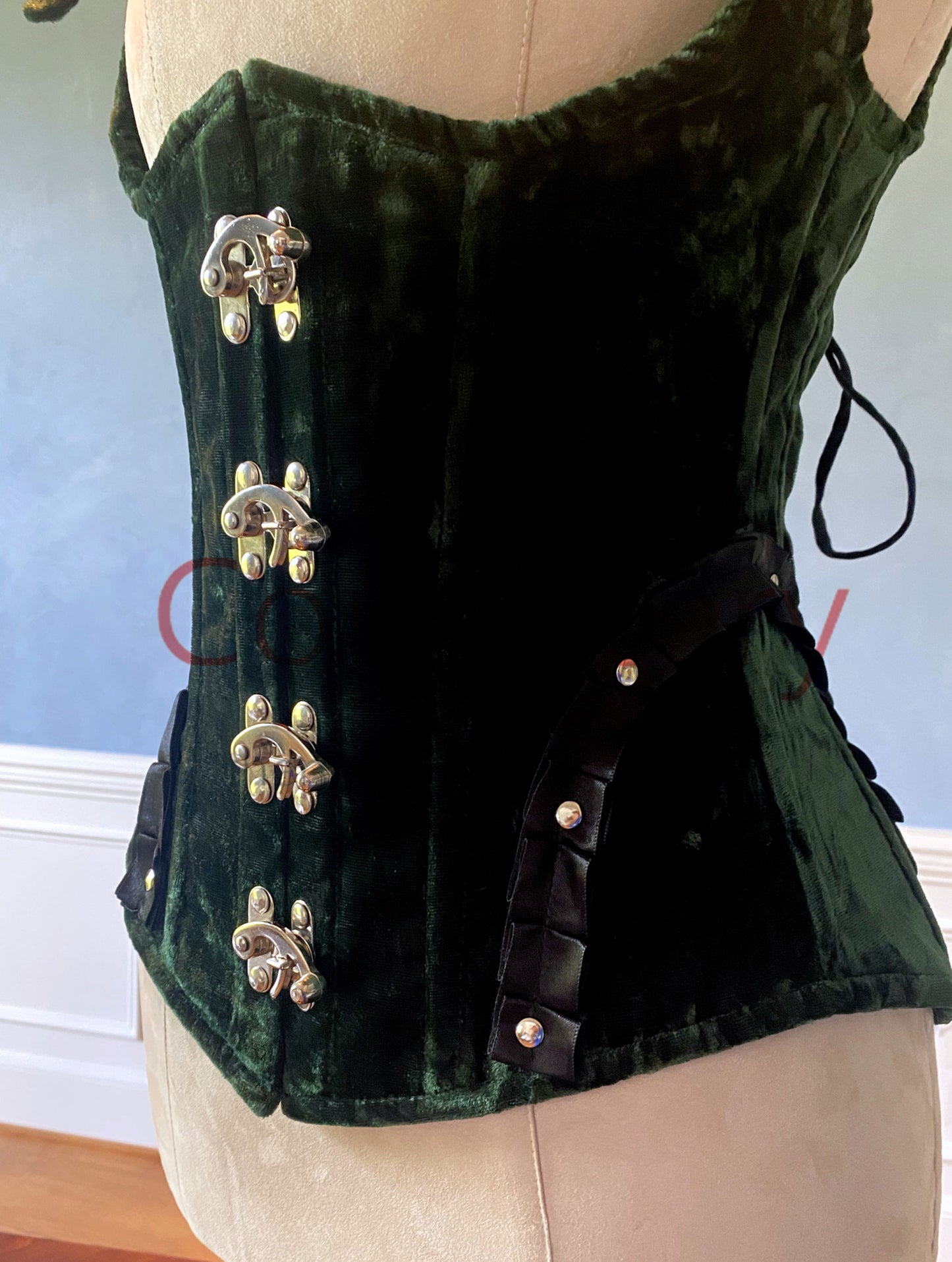 
                  
                    Vest corset in steampunk style from velvet with high back. Gothic Victorian, steampunk affordable corset Corsettery
                  
                