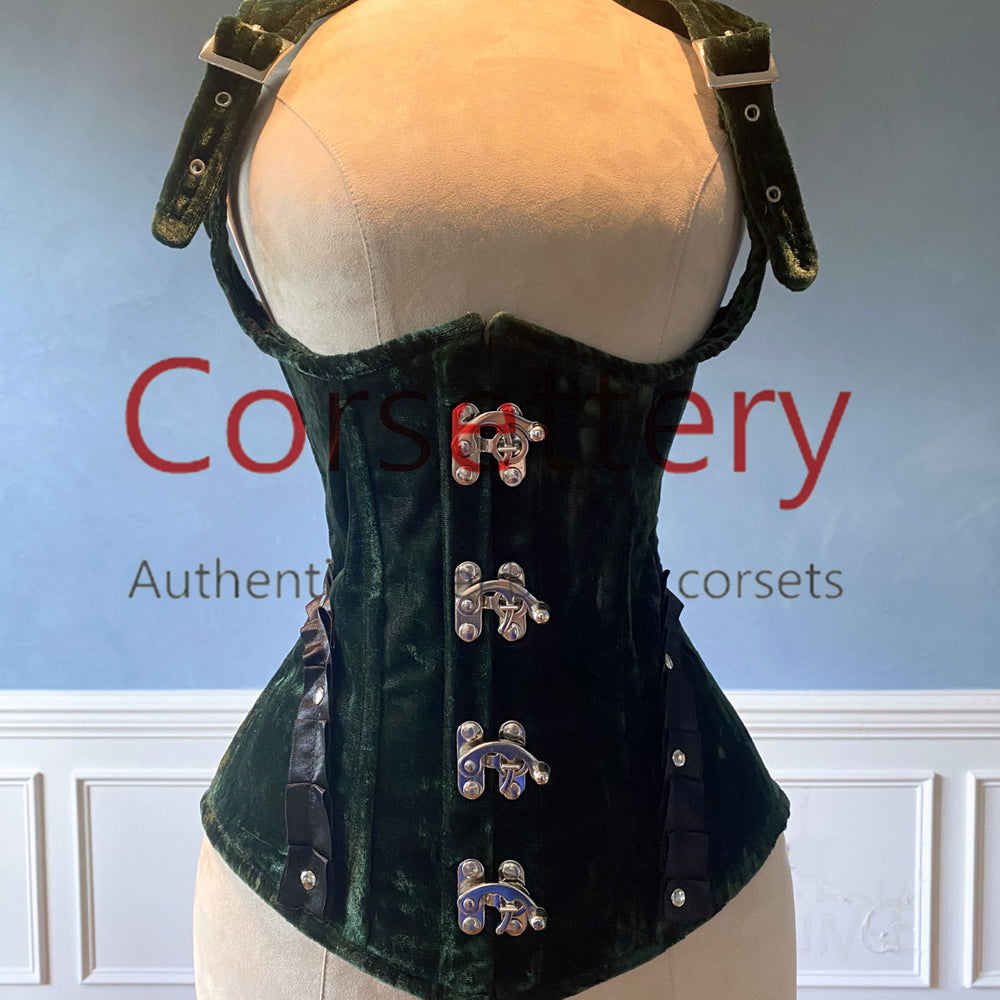 
                  
                    Vest corset in steampunk style from velvet with high back. Gothic Victorian, steampunk affordable corset Corsettery
                  
                