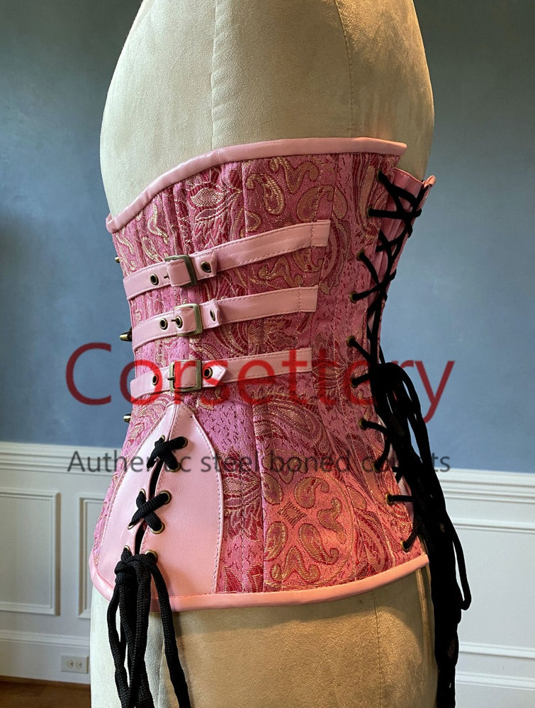 
                  
                    Double row steel boned authentic underbust brocade corset with leather bones. Western collection Hourglass waist training corset, coachella, exclusive steampunk corset, burlesque Corsettery
                  
                