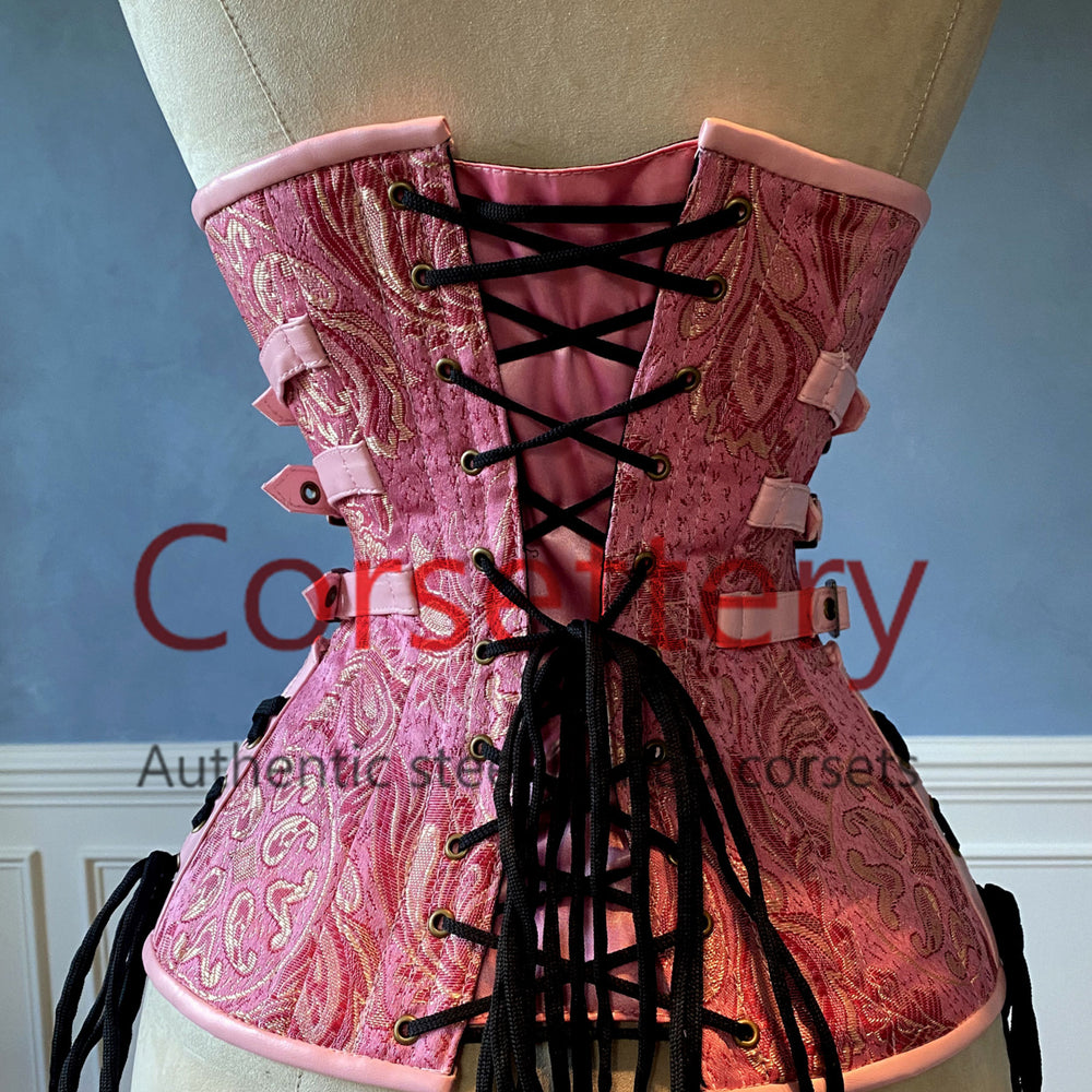 Real Double Row Steel Boned Waspie Corset From Cotton. Waist Training  Fitness Edition. Gothic, Steampunk, Custom Made Steel-boned Corset 