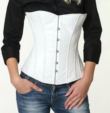 
                  
                    Lambskin halfbust steel-boned authentic heavy corset, different colors, waist training corset.
                  
                