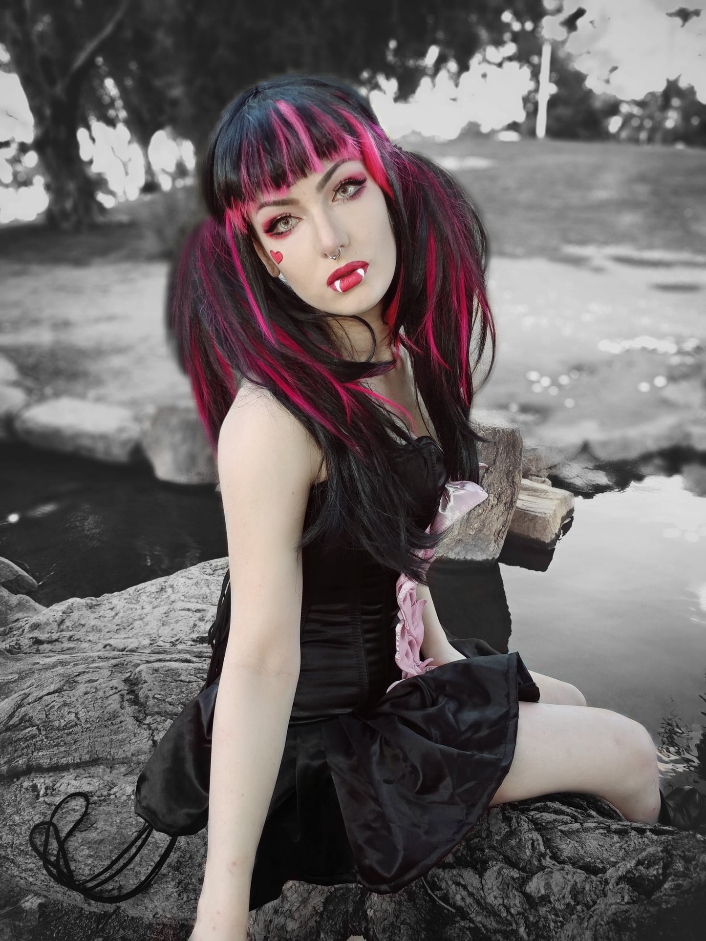 Draculaura cosplay corset dress from Black satin and leather bows. Halloween, gothic, vampire cosplay dress 34 Draculaura cosplay corset dress from Black satin and leather bows. Halloween, gothic, vampire cosplay dress 34