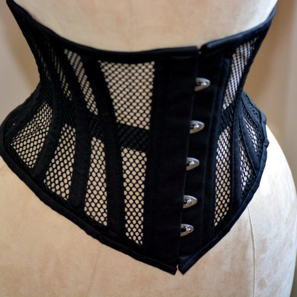 
                  
                    Real steel boned underbust underwear corset from transparent mesh and cotton. Ready to ship
                  
                