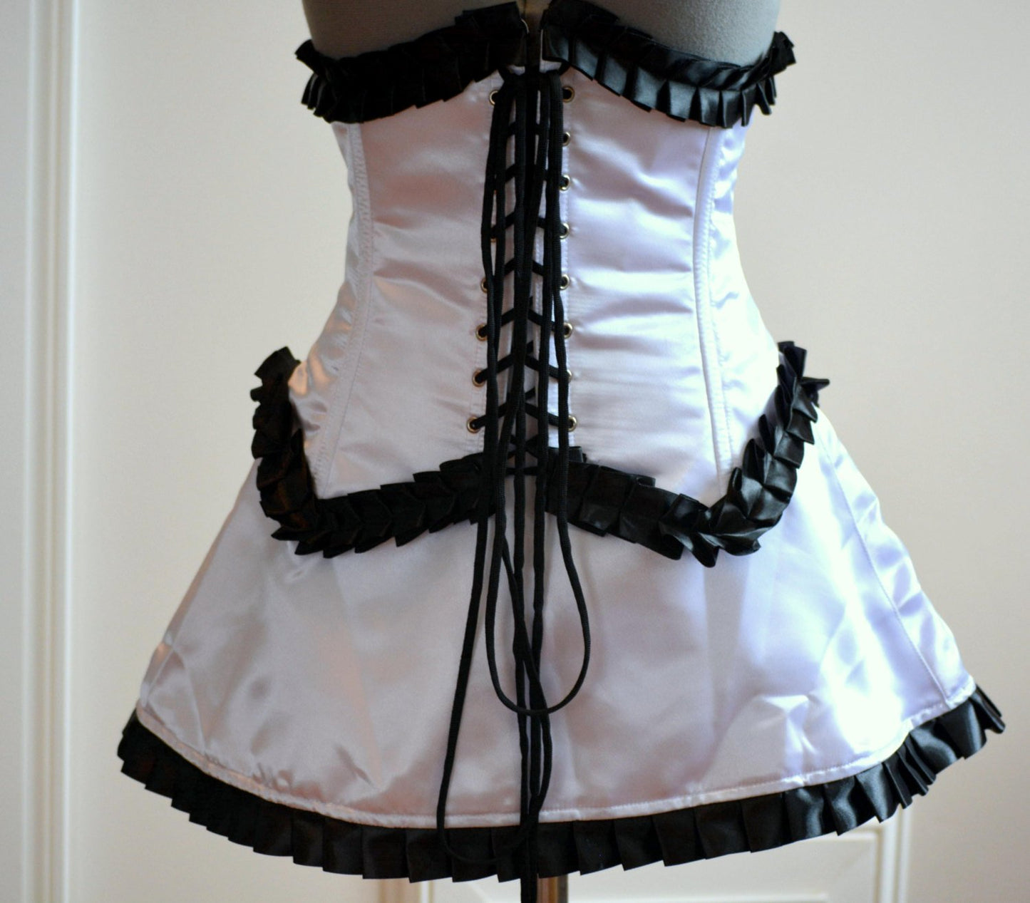 maid dress corset Daisy Corsets Lavish 4 PC Patent French Maid Corset Dress Costume