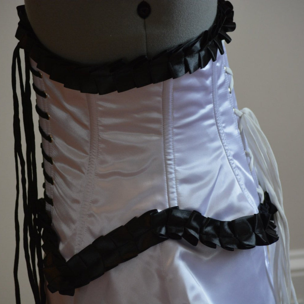 
                  
                    Steel boned underbust corset and skirt maid Kakouen Myousai cosplay Masaki. Waist training corset, maid costume, authentic corset Corsettery
                  
                
