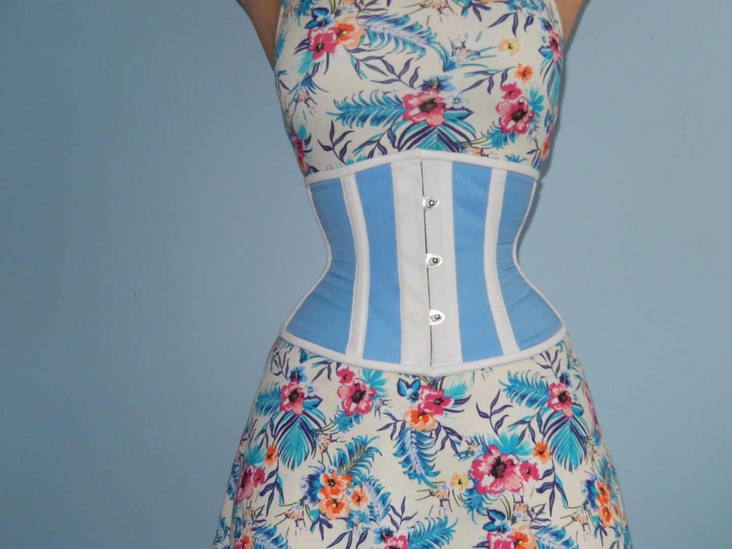 Real steel boned waist wide corset from transparent mesh and cotton. Waist  training corset for tight lacing. Summer edition bondage corset