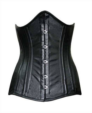 Authentic double row steel boned underbust corset from lambskin. Bespoke luxury waist training tight lacing corset. Gothic, steampunk corset Corsettery