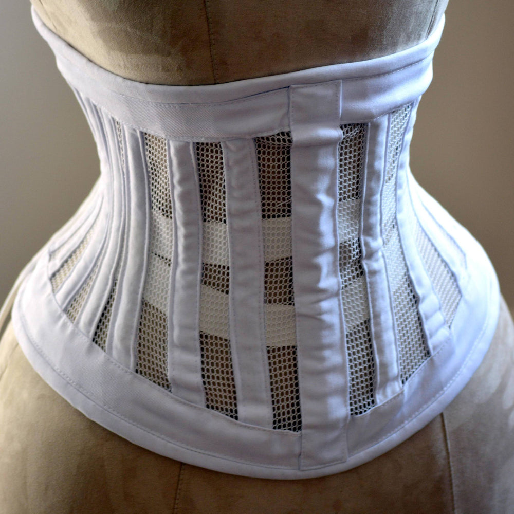 
                  
                    Real steel boned waist wide corset from transparent mesh and cotton. Waist training corset for tight lacing. Summer edition bondage corset Corsettery
                  
                