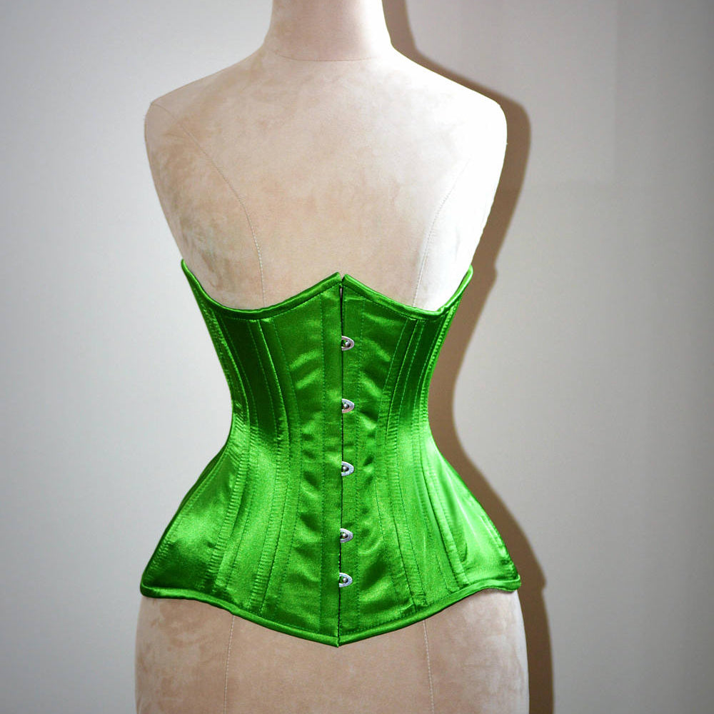 Authentic trendy green steel boned underbust leather corset. Trendy fa –  Corsettery Authentic Corsets USA