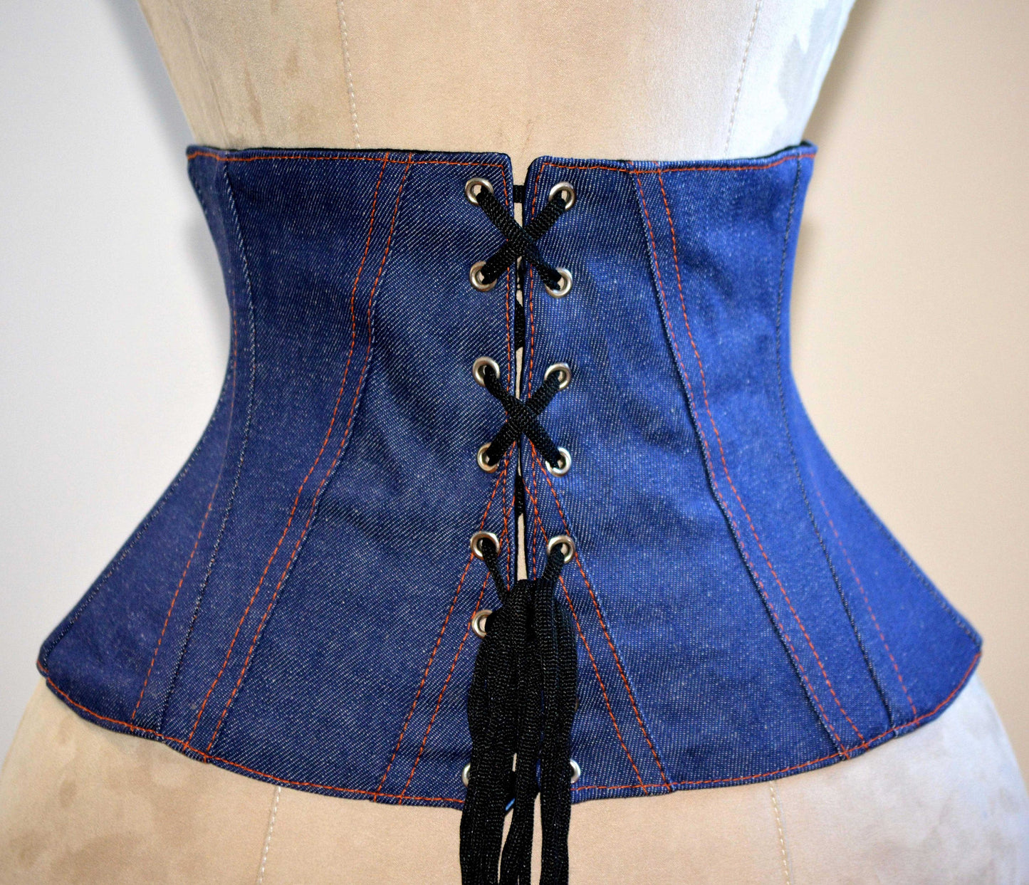Denim Waist Steel-boned Authentic Corset. Corsettery Western Collection.  Tight Lacing and Waist Training, Steampunk, Gothic, Pirate -  Canada