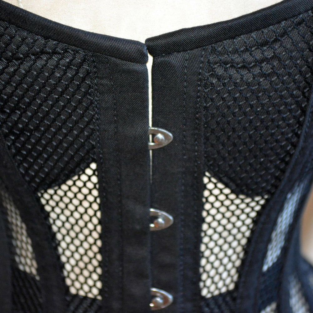 
                  
                    Overbust mesh authentic corset with cups, white, red, beige, black and other colors. Gothic Victorian, steampunk affordable, historical corset Corsettery
                  
                