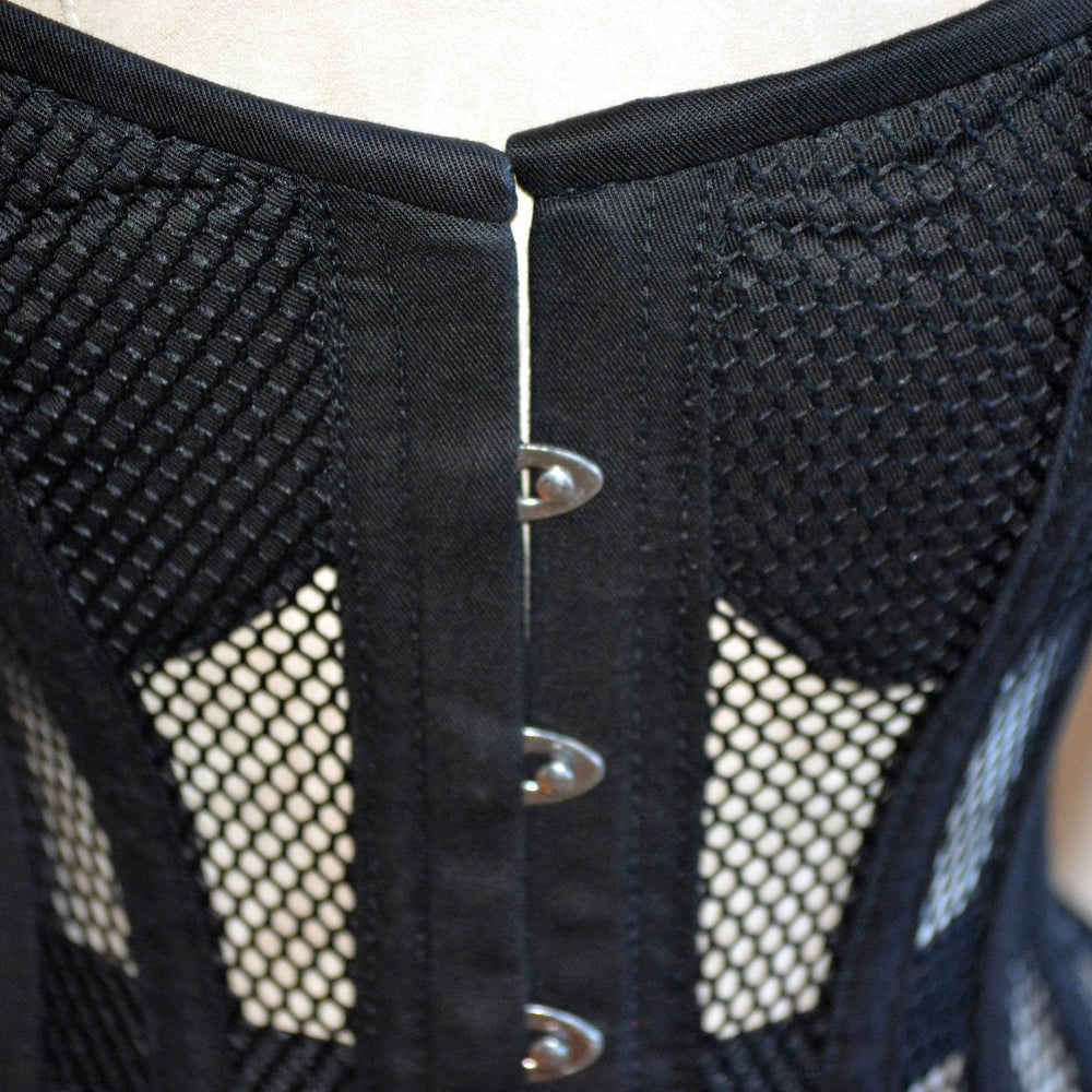 
                  
                    Overbust mesh authentic corset with cups. Gothic Victorian, steampunk affordable, plus size Corsettery
                  
                