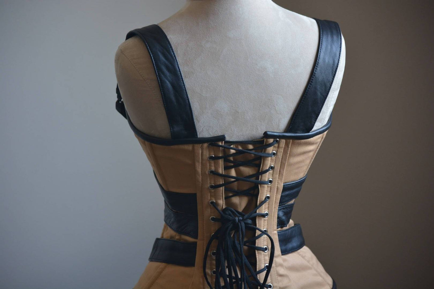 Cosplay Angel Dust corset from cotton and real black leather. Gothic, Corsettery Authentic Corsets USA Cosplay Angel Dust corset from cotton and real black leather. Gothic, Corsettery Authentic Corsets USA