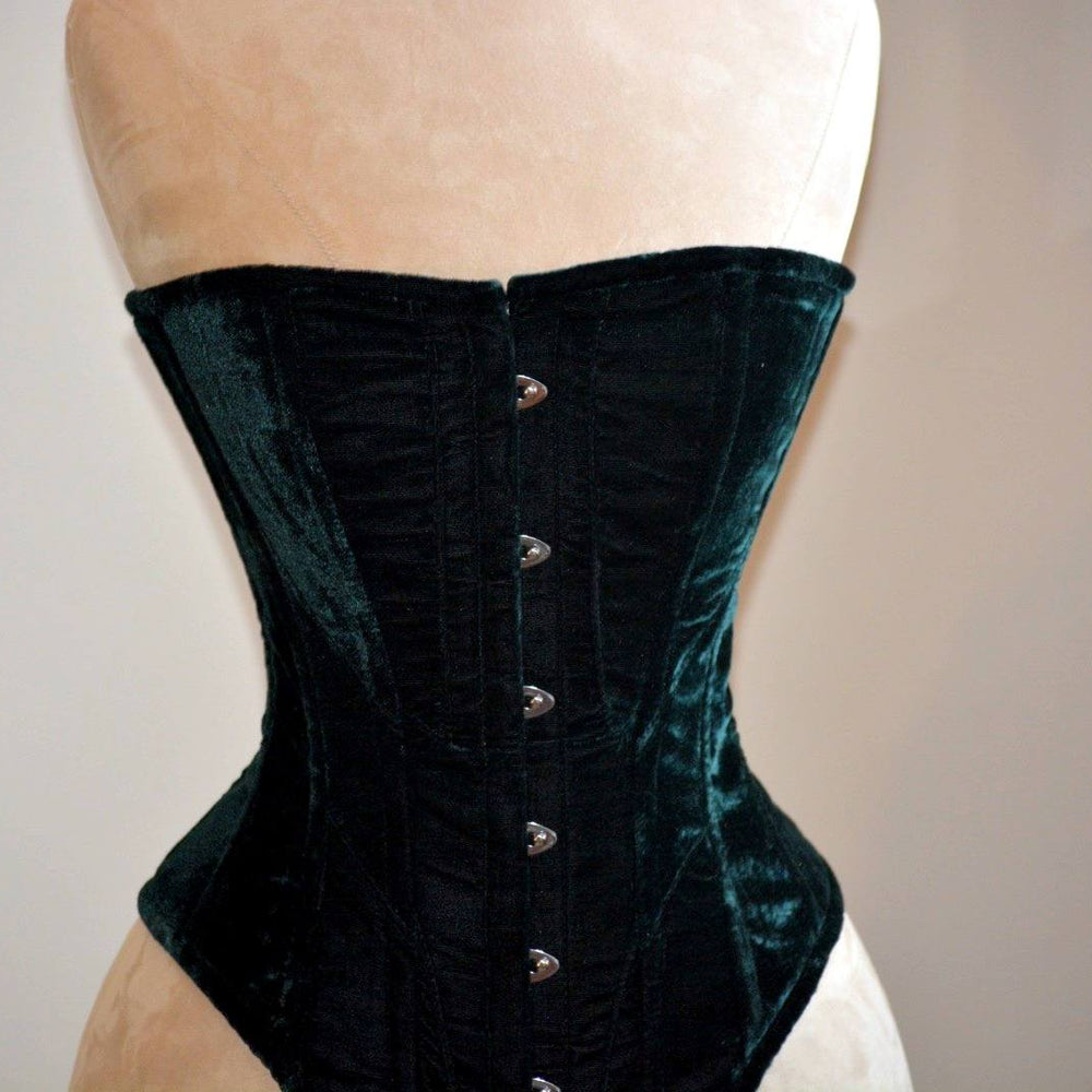 
                  
                    The set of 2 velvet best sellers: Edwardian overbust and underbust corsets. Steelbone custom made corset, gothic, steampunk, victorian Corsettery
                  
                
